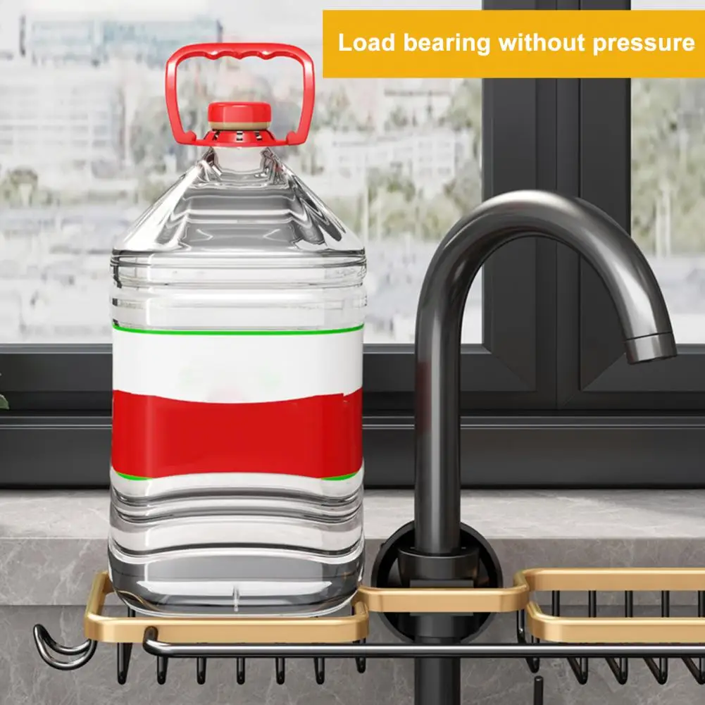 

Sink Drain Rack Sponge Brush Organizer Space Saving Kitchen Sink Drain Rack Faucet Holder Sponge Brush Towel Drying for Bathroom