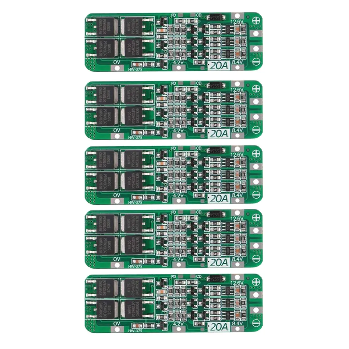 

5Pcs 3S 20A BMS 18650 -Ion -Ion Battery Charger Module BMS Protection Board PCB 11.1V 12V 12.6V Module