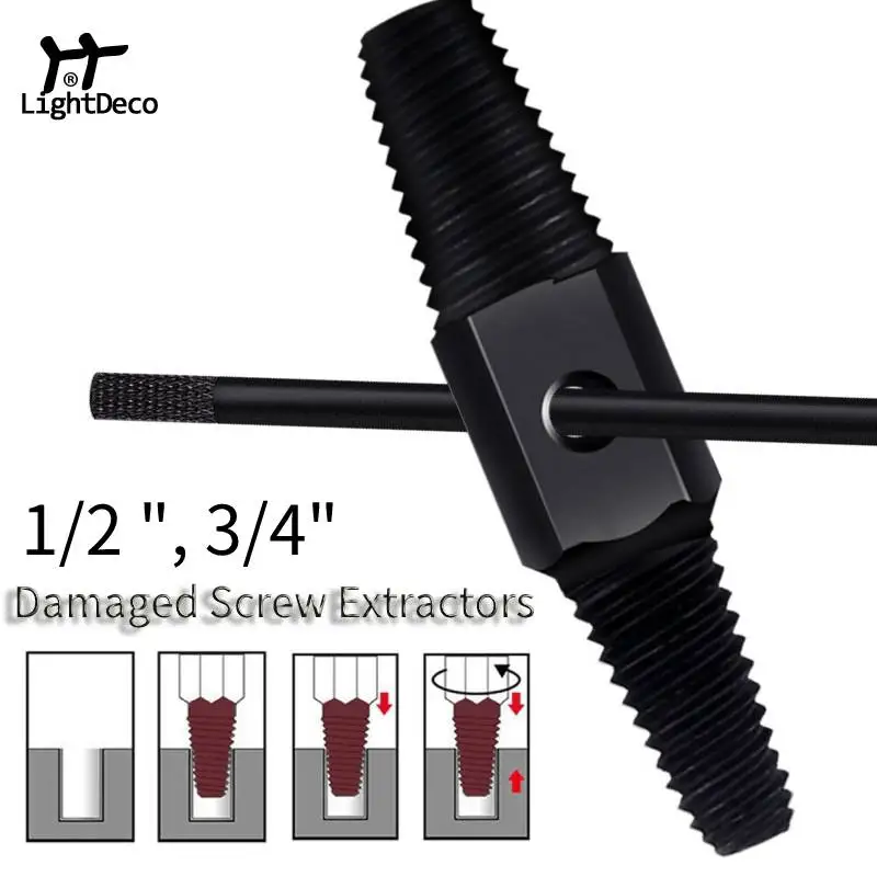 Damaged Water Pipe Faucet Screw Extractor Speed Out Double-Head Broken Screws Bolt Remover Tool Kit
