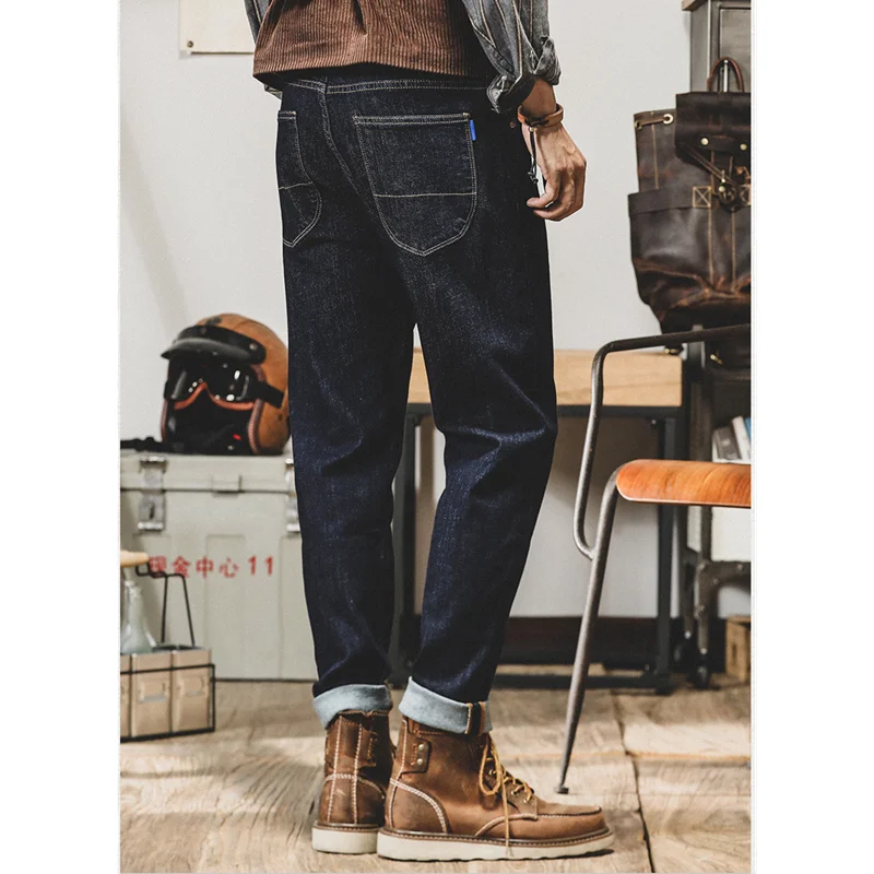 Streetwear Men 2022 Fashion New Pattern Vintage Recreational Blue Jeans Loose Straight Cylinder Broad Leg Trousers Autumn Female