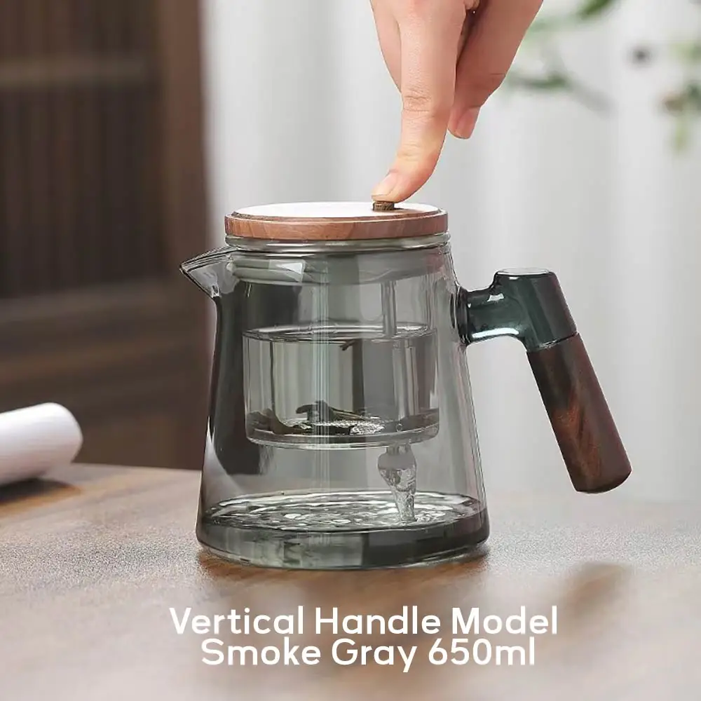 

Стеклянные чайники, заварочный чайник, 650 мл, пресс-переключатель, термостойкий чайник с разделением воды, внутренний чайник, китайский кунг-фу, фильтр для чая, деревянный 티 товаров