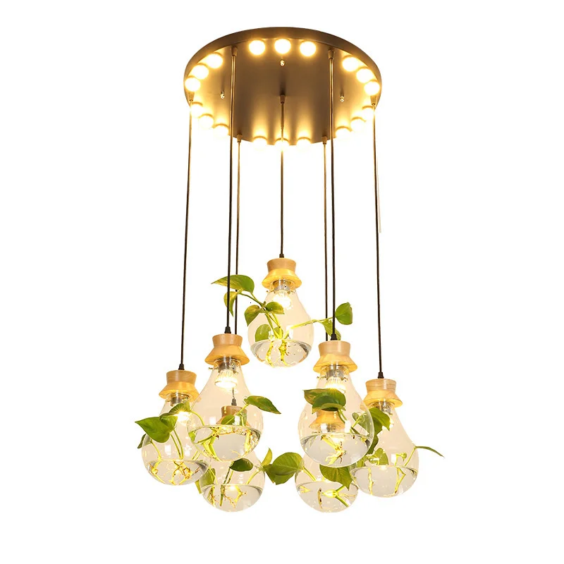 

coloured pendant lights modern led hotels circle round iron chandelier home deco glass box light vintage bulb lamp