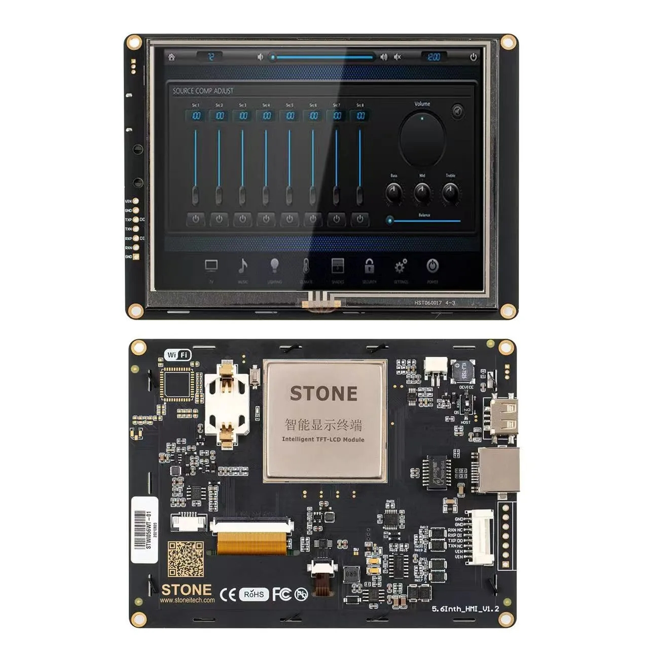 5.6 Inch Capacitive Touch Screen HMI TFT  LCD Display with Touch Screen+Serial Interface