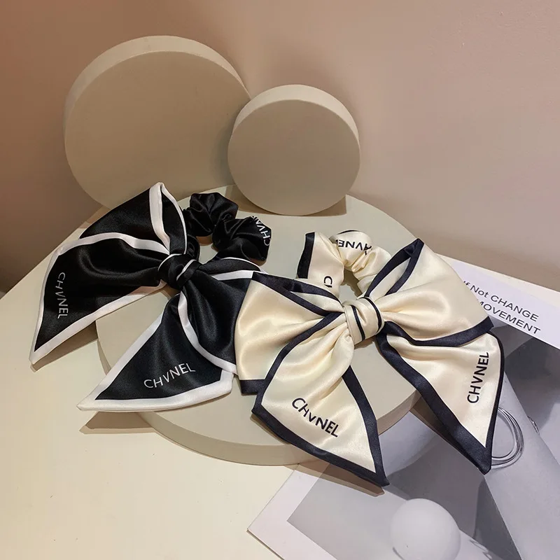 

Retro Bowknot Hair Tie with Satin Fabric, Elegant Hair Accessory for Wedding Party and Daily Wear French Style Hair Accessories