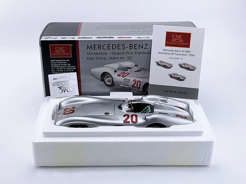

1:18 CMC Be ~ nz W196R Streamliner 1954 French Grand Prix модель игрушка для мальчиков