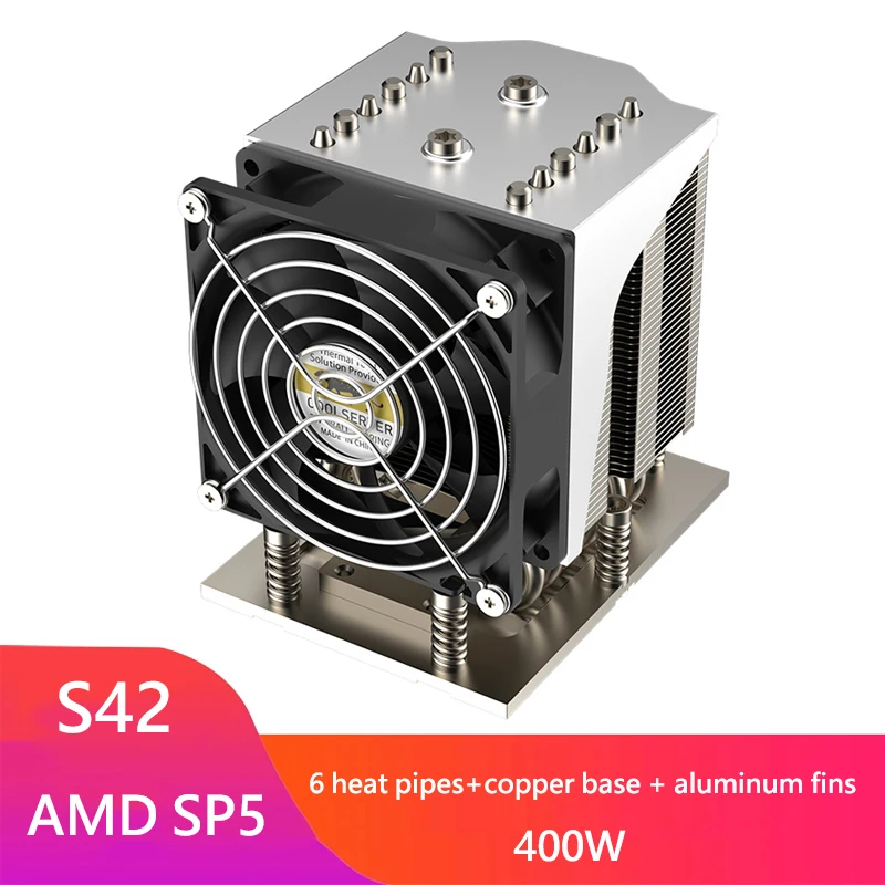 Tower Type Radiator 4pin Pwm 1900-3800rpm Cooling Fan For Amd Sp5 400w