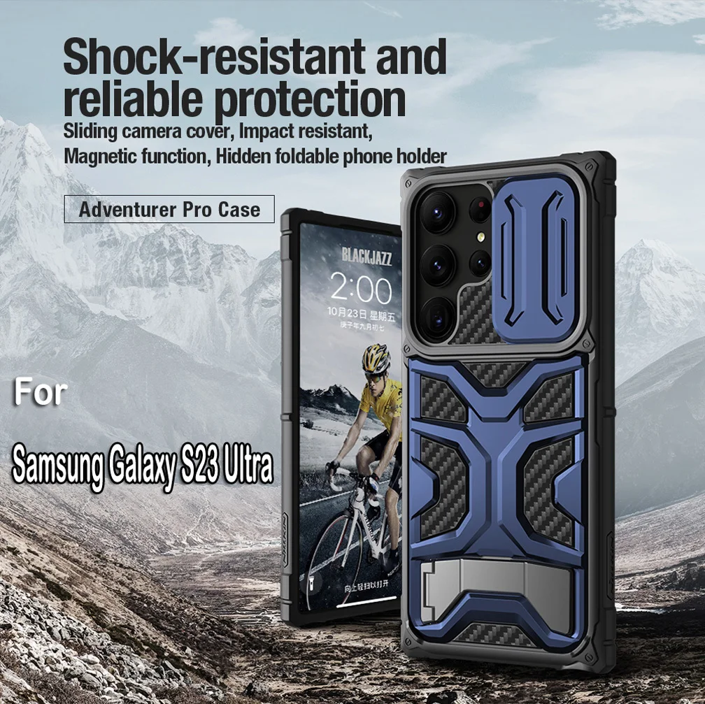 

For Samsung Galaxy S23 Ultra Case Nillkin Adventurer Pro Case Shockproof Slide Camera Shell For Samsung S23 Ultra Back Cover