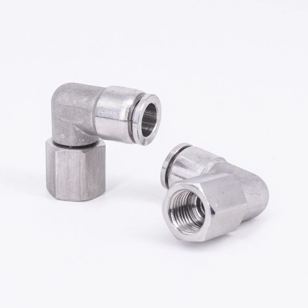 

1/8" 1/4" 3/8" 1/2" BSPP Female 90 Deg Elbow Pneumatic 304 Stainless Steel Push In Quick Connector Release Air Fitting Hombrew