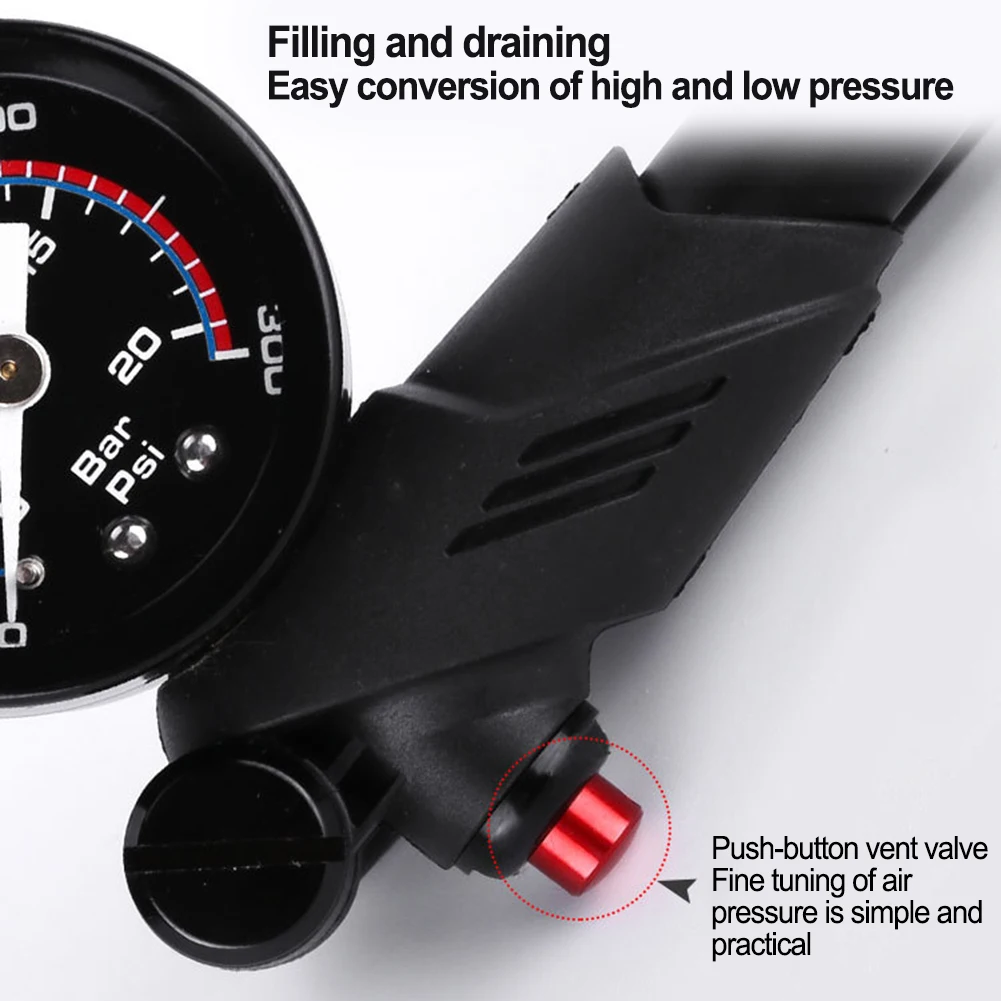 300PSI велосипедный воздушный насос высокого давления MTB амортизатор с метром