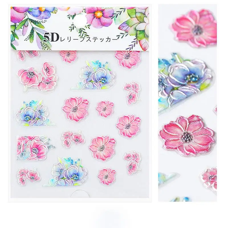 Сушеные цветы УФ-полимер декоративные натуральные наклейки для скрапбукинга 3D