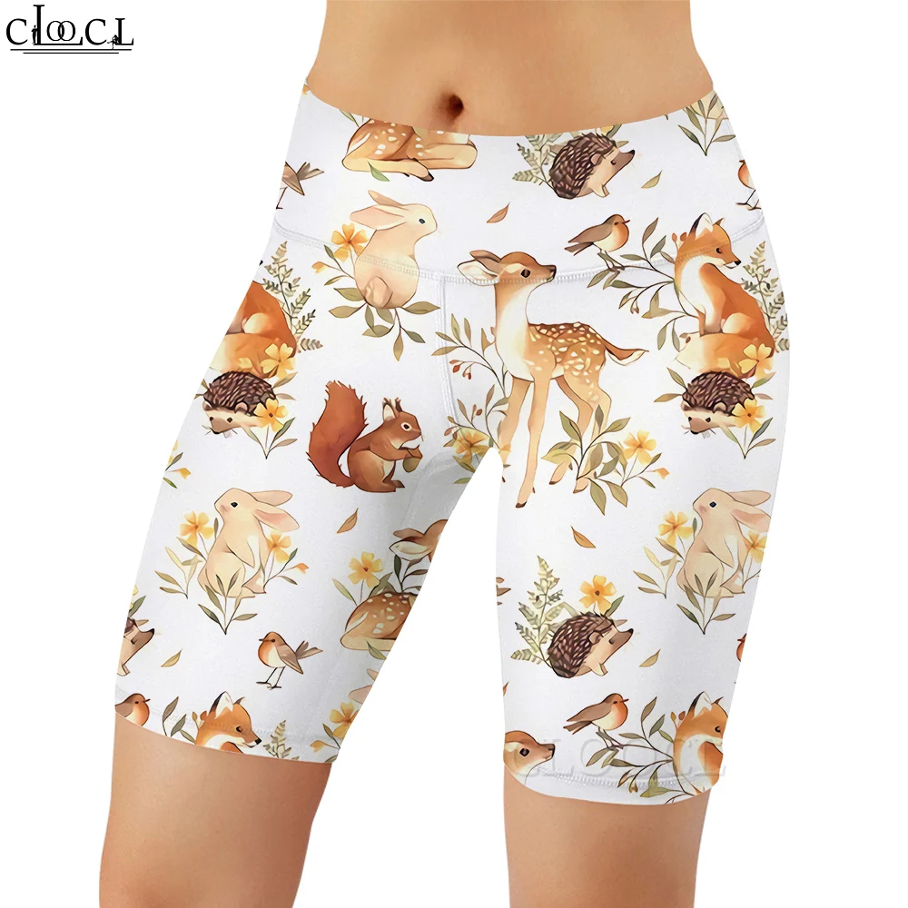 CLOOCL Fashion Women Legging Cute Forest Animals Pattern 3D Printed Casual Shorts for Female Workout Running Sexy Gym Sweatpants