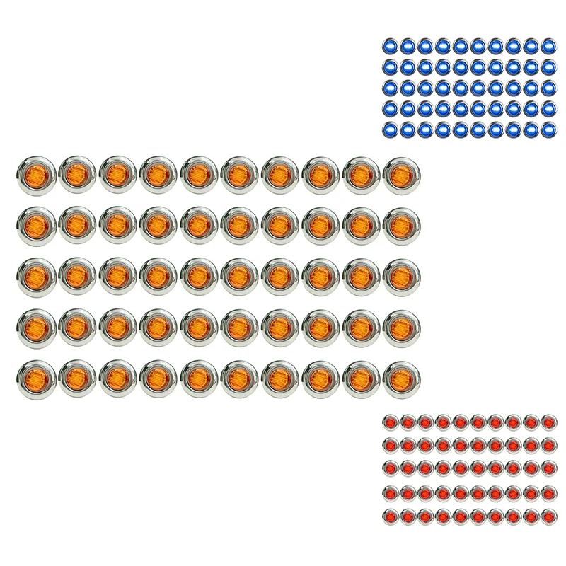50 шт. 3/4 дюйма 3 фонаря боковые габаритные огни для мини-прицепа универсальные