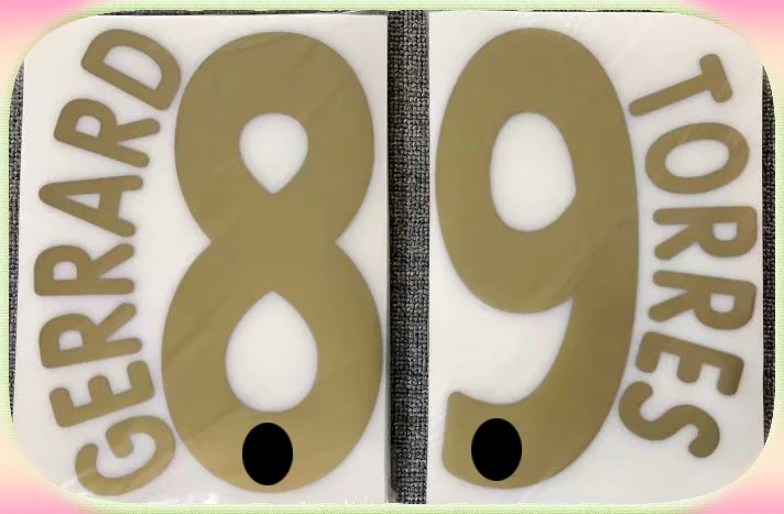 

2005 #9 Torres Nameset #8 Gerrard Printing Soccer Patch Badge iron on transfer