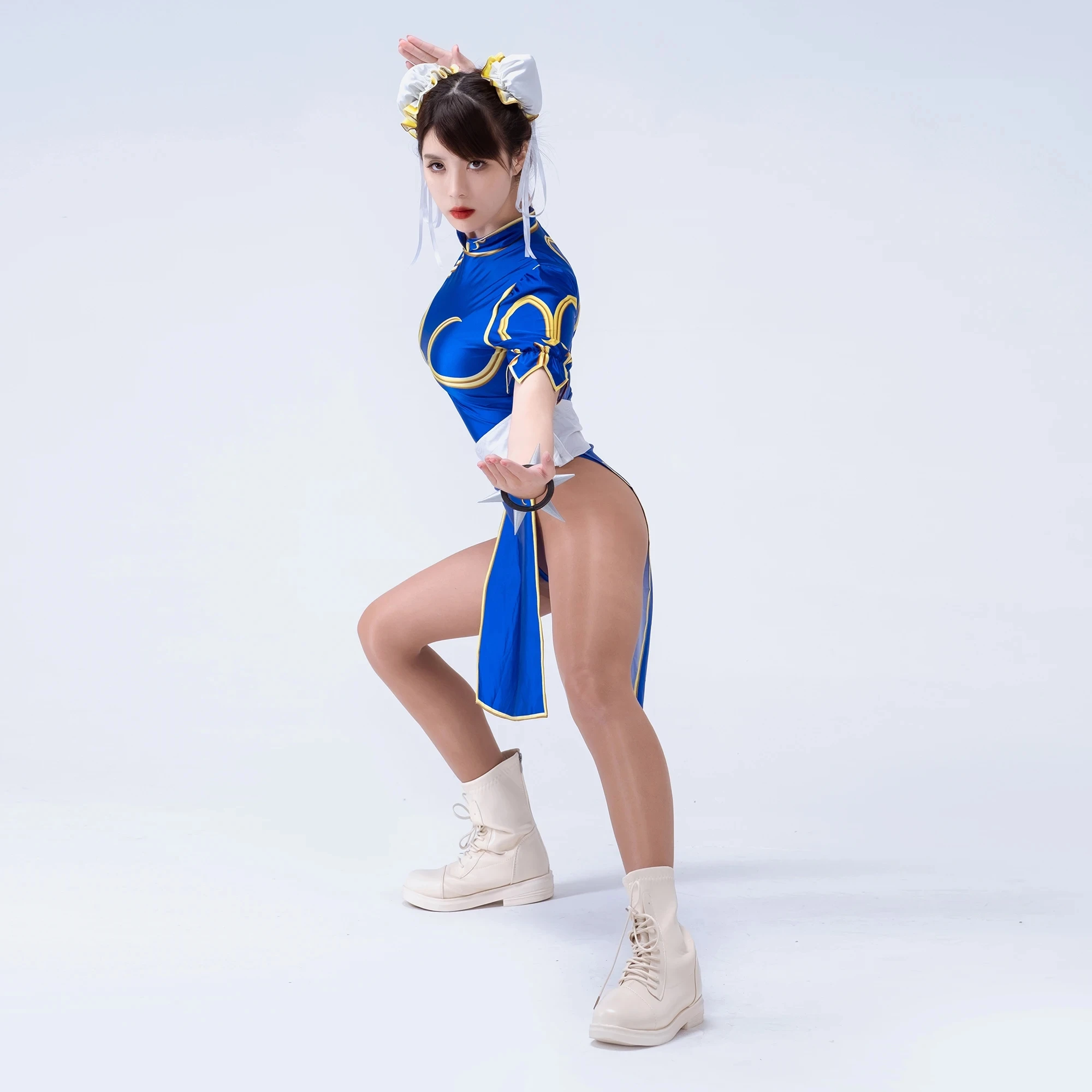 Комплект Костюмов Для Косплея Chun Li-синий Chonsam Sutorito Faita Женское Сексуальное Боди С