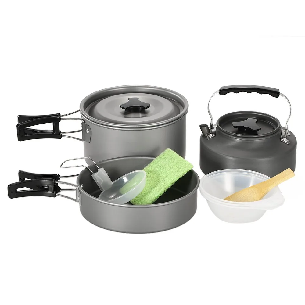 

Lightweight Camping Cookware Set Hiking Backpacking Outdoor Cooking Picnic Set Camp Pot Bowl Pot Pan Set for 2-3 People