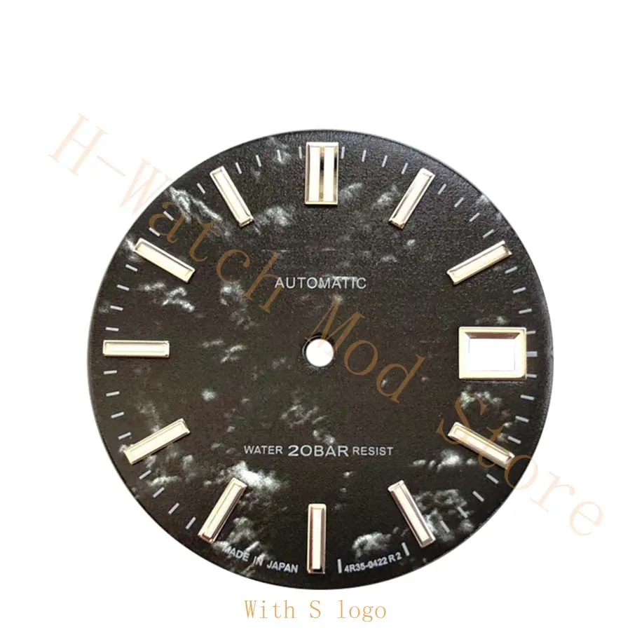 

High quality NH35 grand gs dial with s logo black dial nh35 color fit seiko-watch dial gs logo fit nh36/skx007/skx009