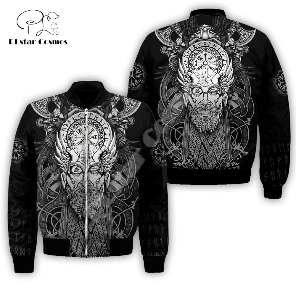 Новая модная зимняя теплая ветровка с рисунком воина Odin Fenrir Wolf Tattoo в