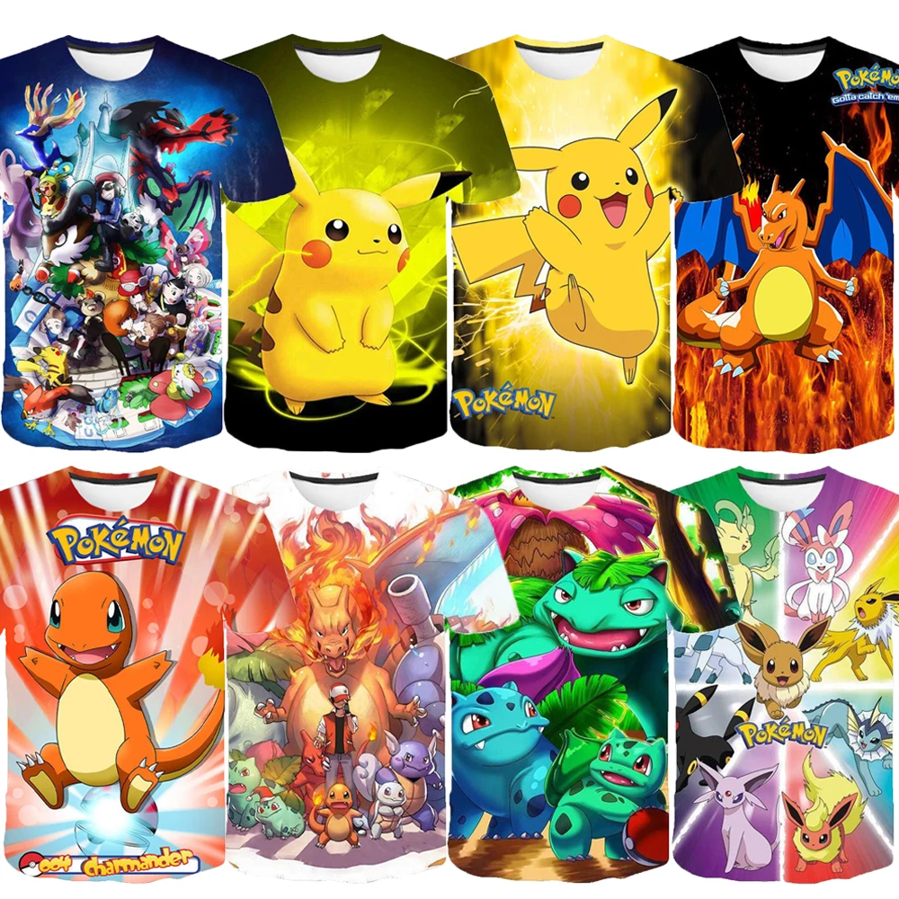 

Children's Pokemon T-Shirt Children for Boys Girls T Shirts Children Baby Cute Boys Girls Cartoon Fashion Pokemon T Shirts
