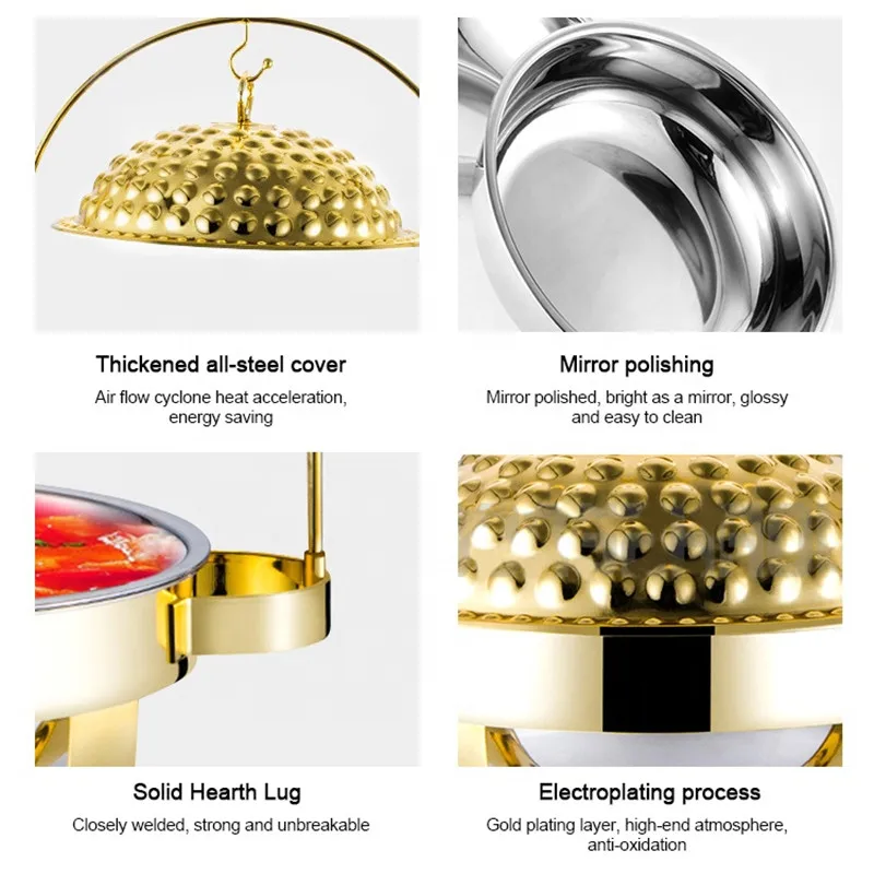 Оптовая продажа подогреватель блюд в форме буфета из нержавеющей стали набор с