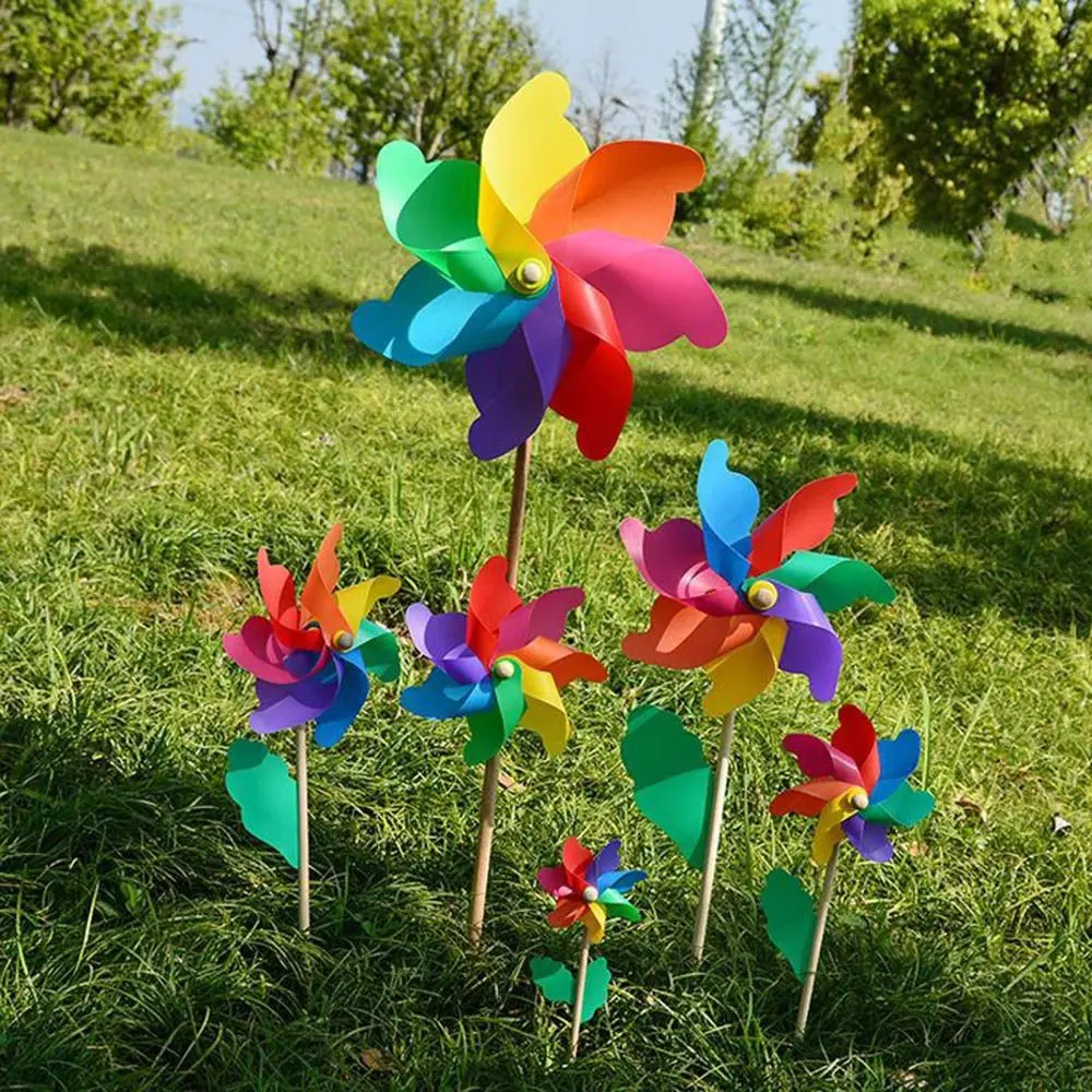 

1PC Colorful Windmill Wind Spinner Home Garden Yard Decoration Kids Toy DIY Whirligig Garden Ornaments