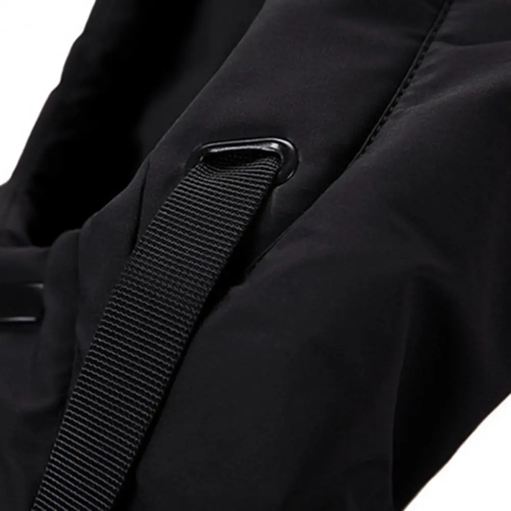 2023 Plus Size Autumn Winter Men Jacket Cotton Padded Hooded Long Sleeve Drawstring Mid-length Windbreaker for Daily Wear