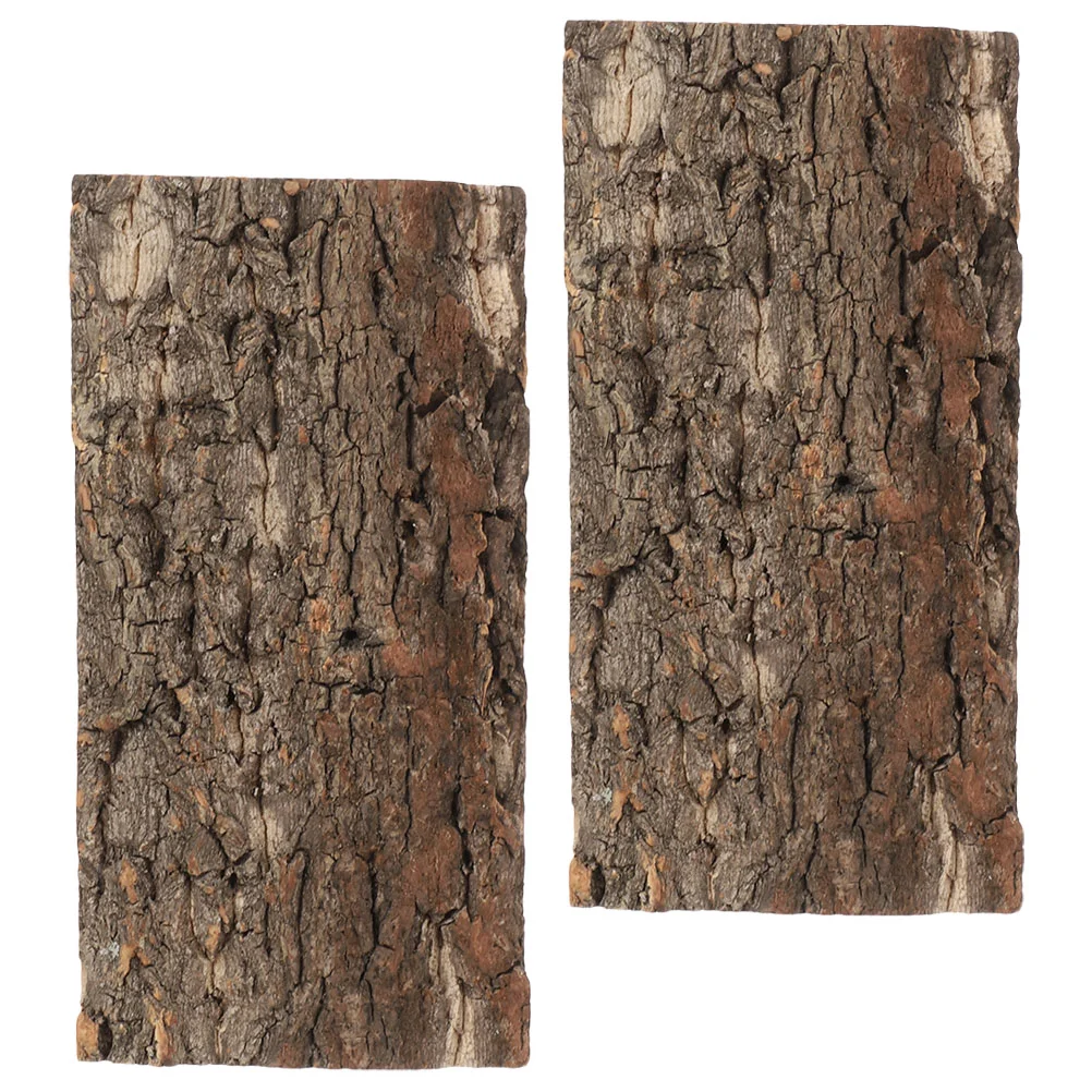 

2 Pcs Reptile Fogger Fish Tank Landscaping Bark Decor Foam Board 20X10X1.5CM Accessories Natural Cork Terrarium Climbing
