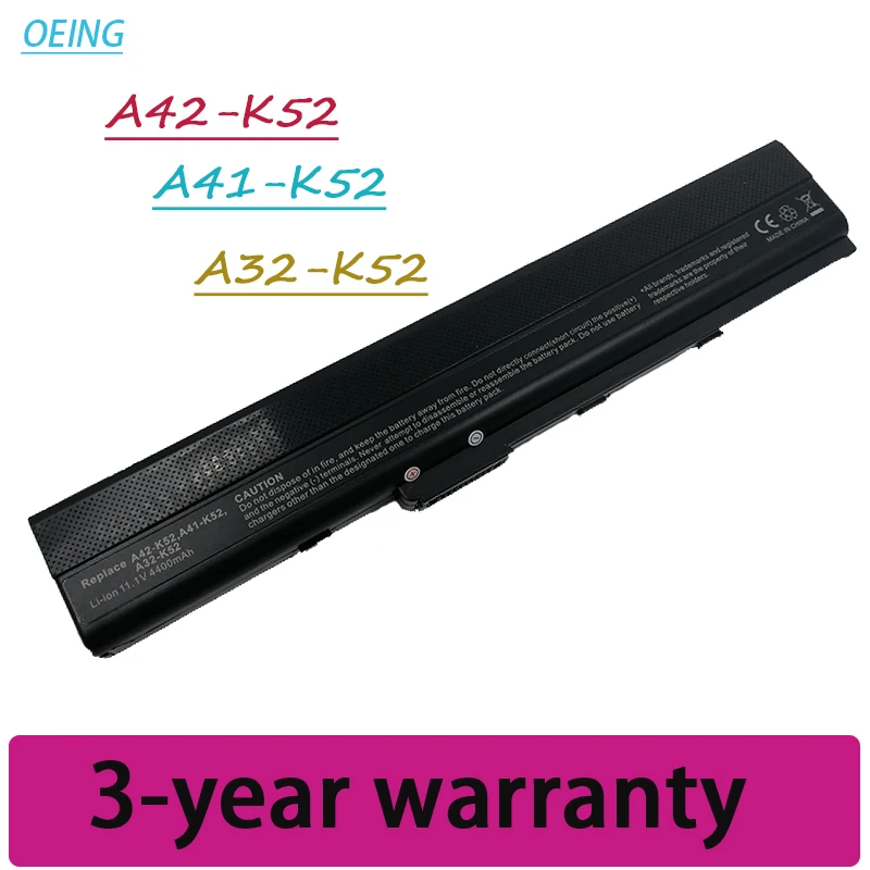 

OEING a32-k52 laptop battery for asus k52 k52j k52f a52j k52j a52 k42j A42 70-NXM1B2200Z 90-NYX1B1000Y A31-B53 A42-K52 A31-K52