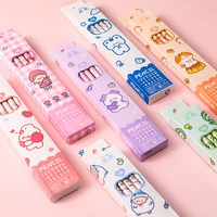 10pcsbox kawaii cartoon hb pencil with eraser pupils writing painting sketch pen student cute school supplies stationery set