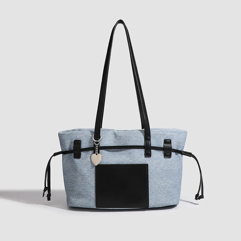 Дизайнерская роскошная сумка-тоут из денима Универсальная Портативная Сумочка