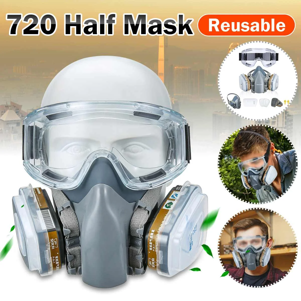 

12 in 1 720 Respirator Gas Mask Anti Dust Respirator Face Gas Mask Protection Industrial Gas Masks With Filters Widely Used
