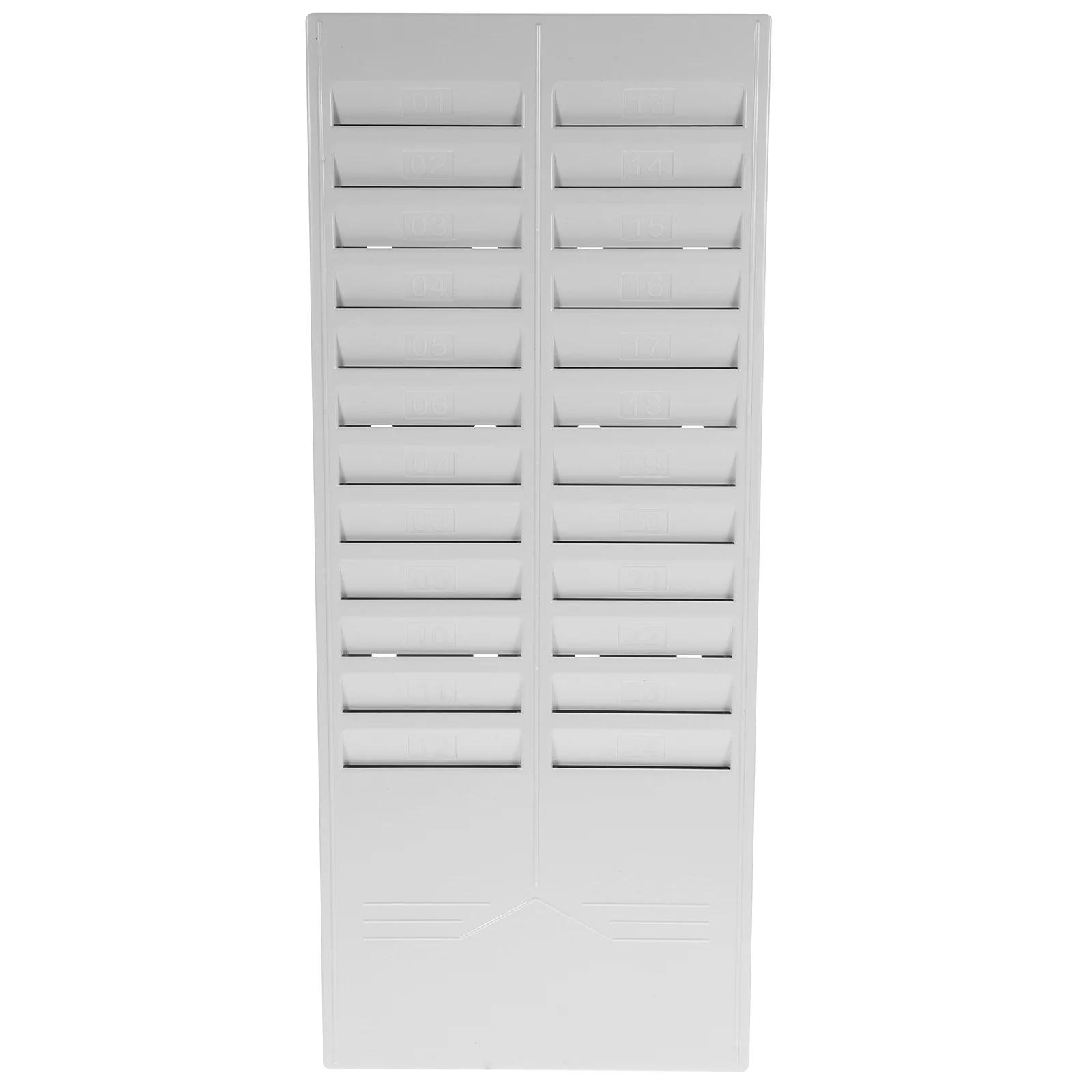 

24 Slots Badge Rack Employee Time Clock Wall Mounted Cards Holder Keychain Display Stand Wall Hanging Plastic Rack