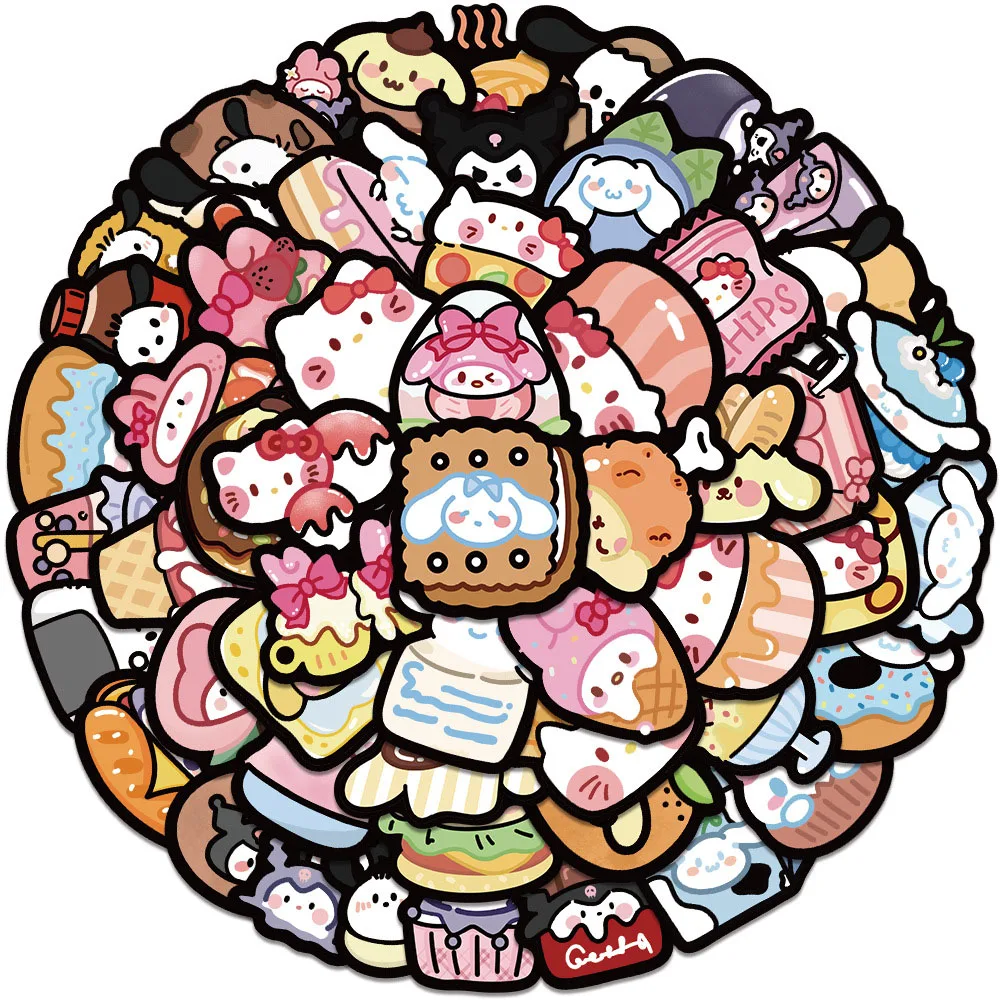 Kawaii Sanrio My Melody Kuromi наклейки Hello Kitty для детей и девочек идеально подходят ноутбуков