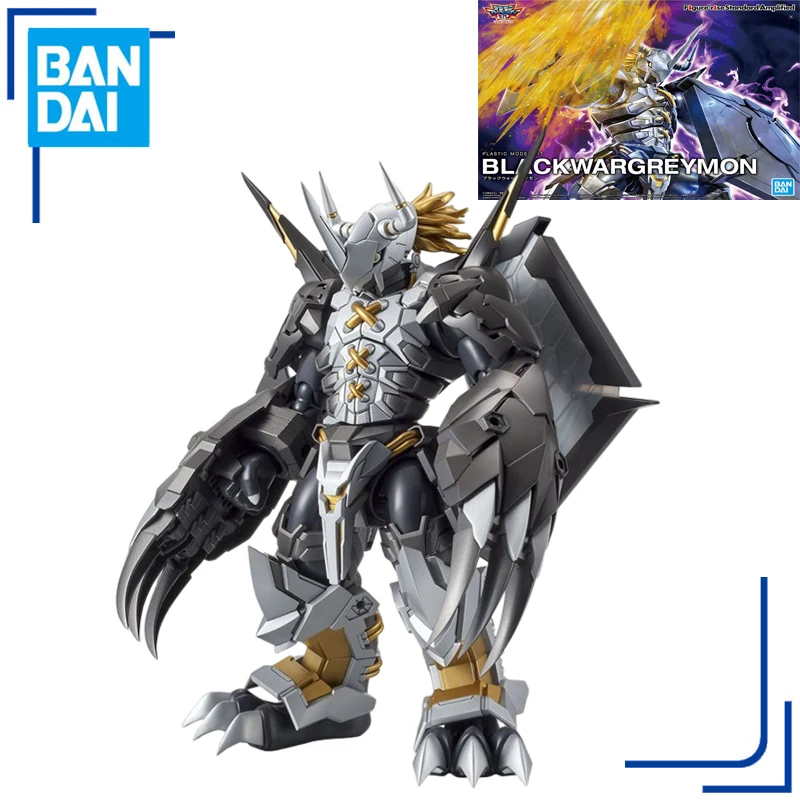 

Bandai Original Digimon Adventure BlackWarGreymon Anime Action Figure Assembly Model Toys Collectible Model Ornaments Gifts
