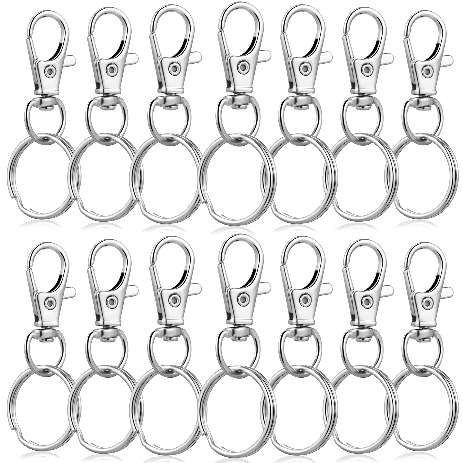 

60 Sets Dog Key Ring Swivel Snap Hook Chain Clip Keychains Lanyards Crafts Accessories Zinc Alloy