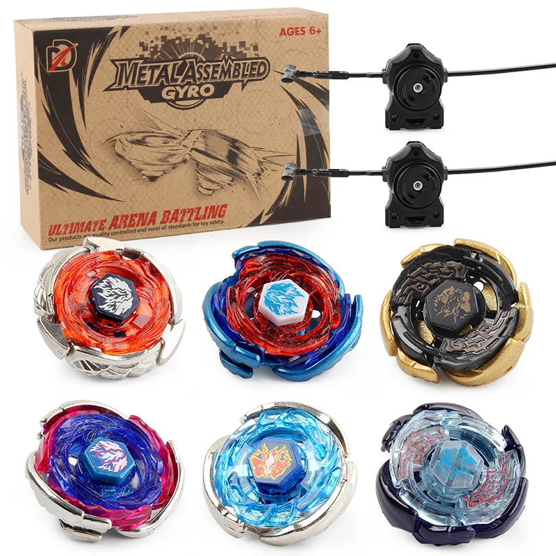 

Beyblades Burst Toupie Metal Fusion Set Spinning Suit 8Pcs Gyro with 2 Ruler Launcher Color Box Toys for Children