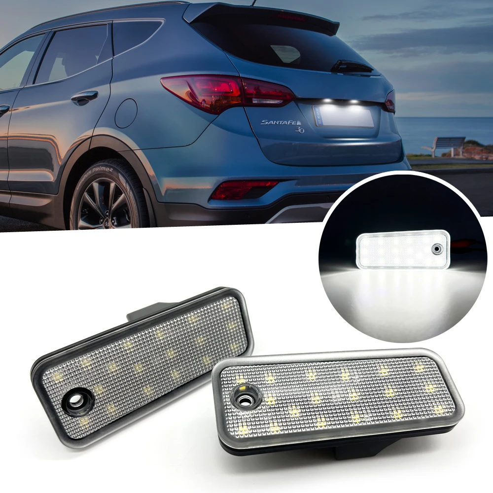 

2Pcs Error Free White LED License Plate Light Number Lamp For Hyundai Grand Santa 2013-2018