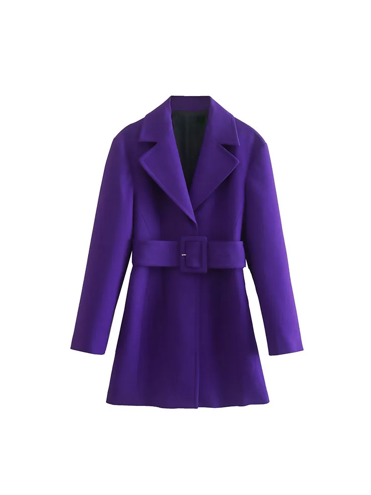 

Women 2022 Autumn New Chic Fashion belted belt blazer Coat style Dress Vintage Long Sleeve Female Dresses Vestidos Mujer