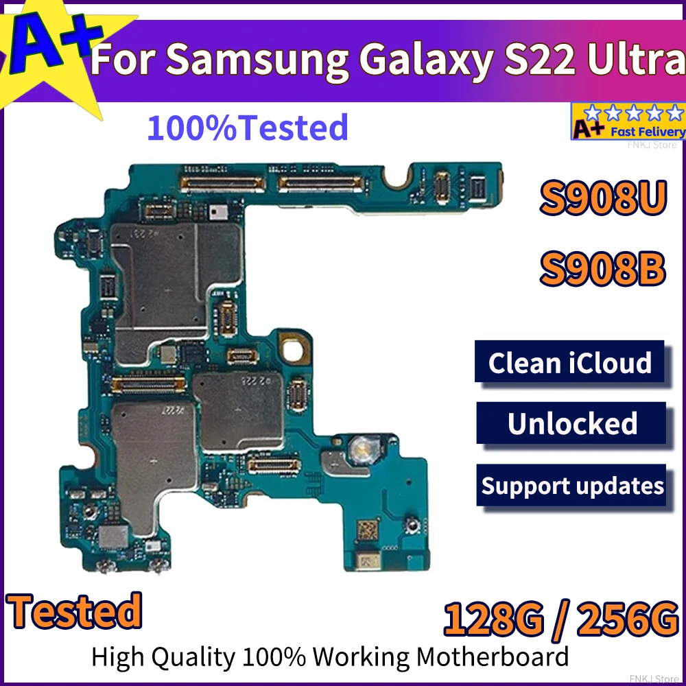 Материнская Плата Samsung Galaxy S22 Ultra Для Моделей 128G 256G Полночип Разблокированная ОС