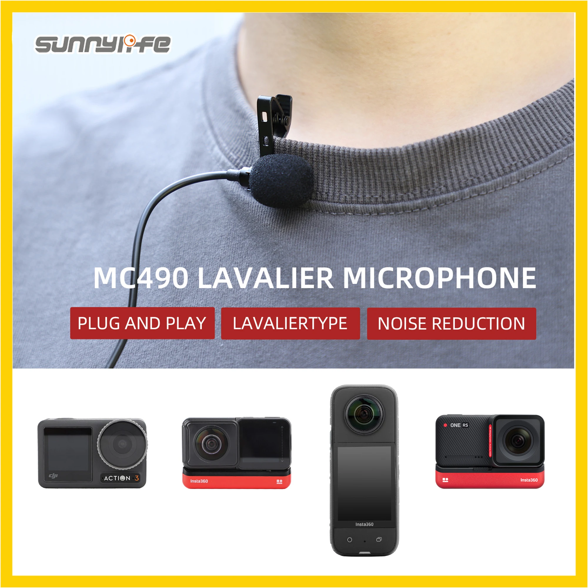 

Петличный микрофон для Insta360 X3/ ONE RS/ Action 3