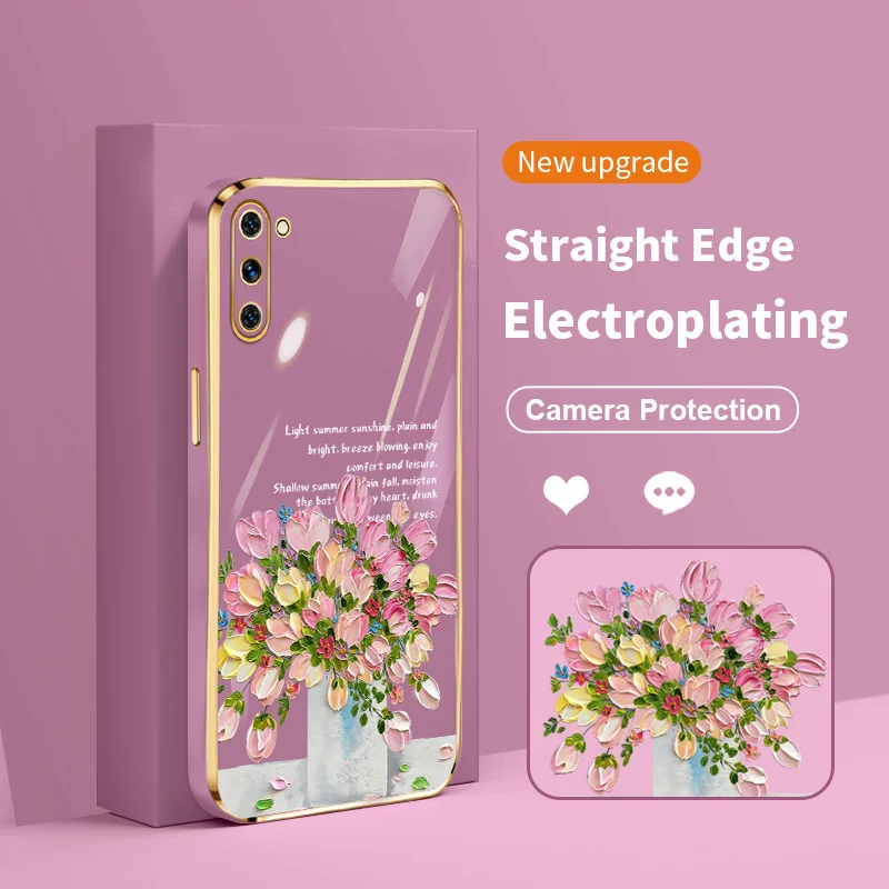

Little Fresh Girl and Bouquet Electroplating Case for Samsung Galaxy Note 10 4G 5G Note 10 Lite Note 10 Plus Note 20 20 Ultra