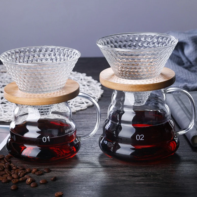 Клубничный СТЕКЛЯННЫЙ КОФЕЙНЫЙ капельный V-образный кофейный Воронка