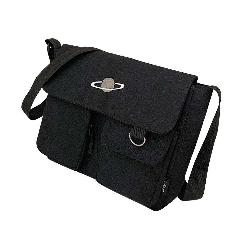 Студенческие модные сумки через плечо на молнии, однотонные сумки через плечо, повседневные женские сумки, холщовые сумки-мессенджеры