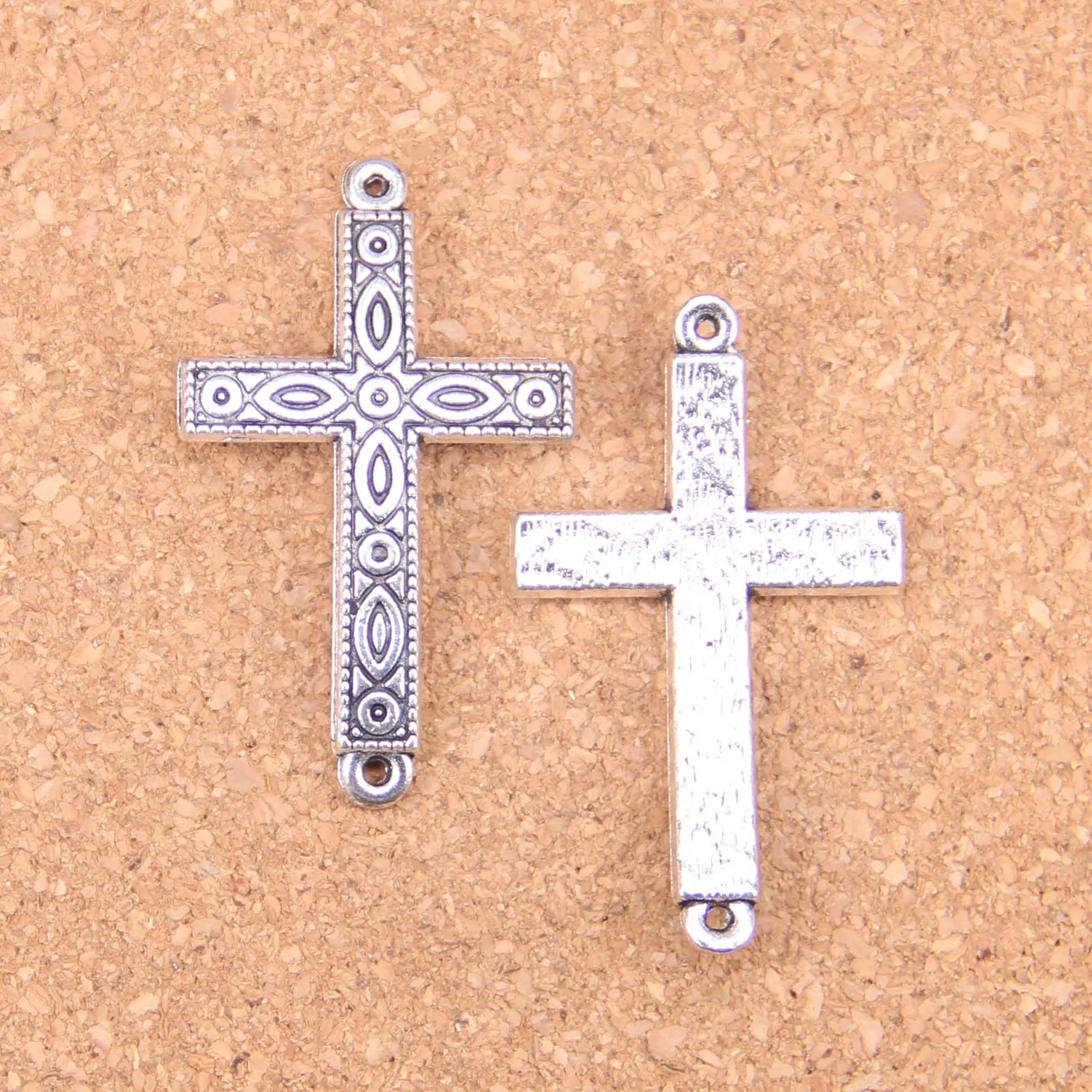 

25pcs Charms Cross Connector 43x26mm Antique Pendants,Vintage Tibetan Silver Jewelry,DIY For Bracelet Necklace
