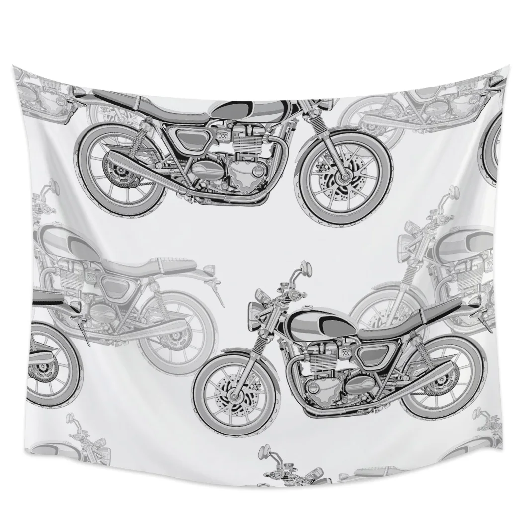 

Motorcycle Transportation Blackout Curtains Table Runner Bathroom Set Blanket Tapestry