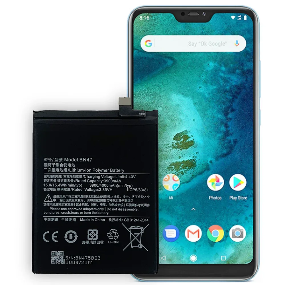 BN47 4000 мАч аккумулятор для Xiaomi Mi A2 Lite Xiaomi Redmi 6 Pro BN47 сменные аккумуляторы для мобильных телефонов