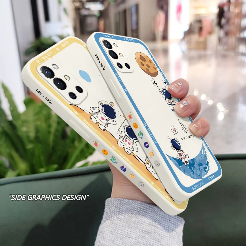 

Lunar Astronaut Phone Case For Oneplus 9R 9RT 9 8T 8 7 7T Pro 5G Liquid Silicone Cover