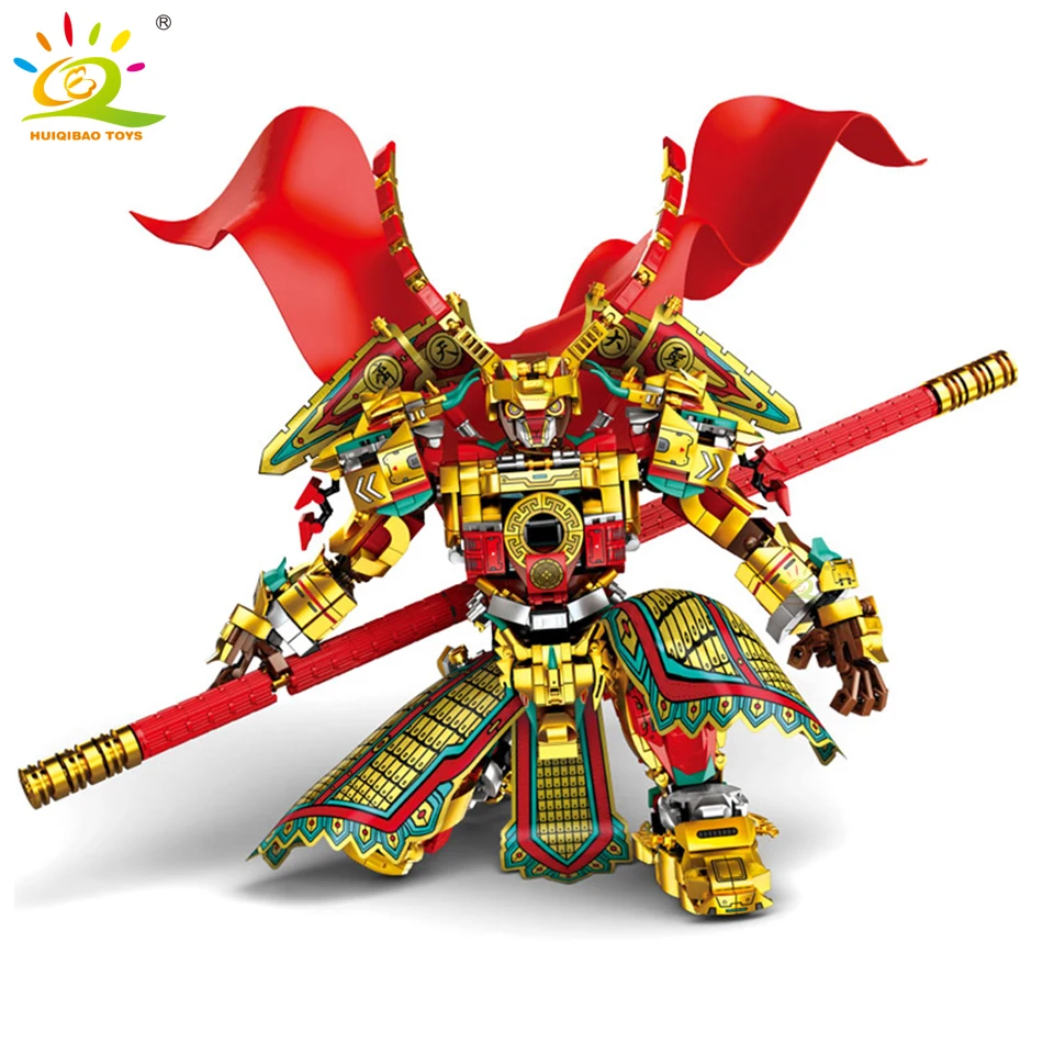 HUIQIBAO Monkey King Monk строительные блоки Sun Wukong Monkie Mecha фигурки город кирпичи набор