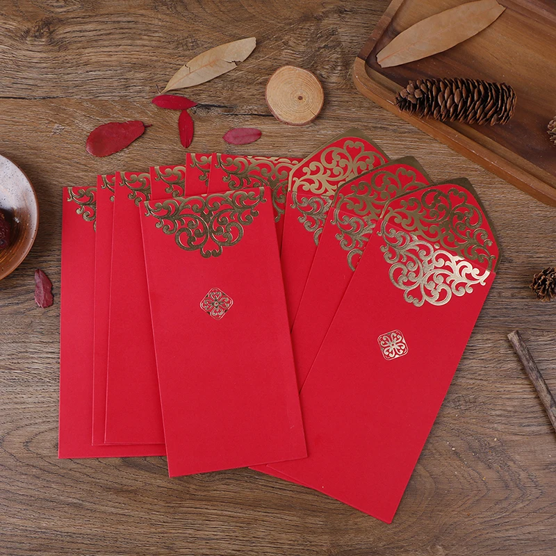 Фото 10pcs Happy Lucky New Year Wedding Red Envelope Chinese Spring Festival Gold Printing Red Pocket To Fill In Money №2