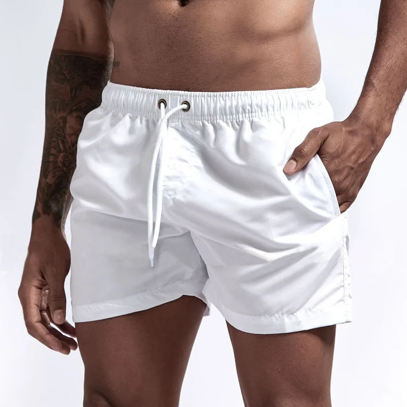 

Men Shorts Summer Solid Colour Drawstring Elastic Waist Casual Shorts Gym Fitness Running Shorts Fashion Slim Fit Sweat Shorts