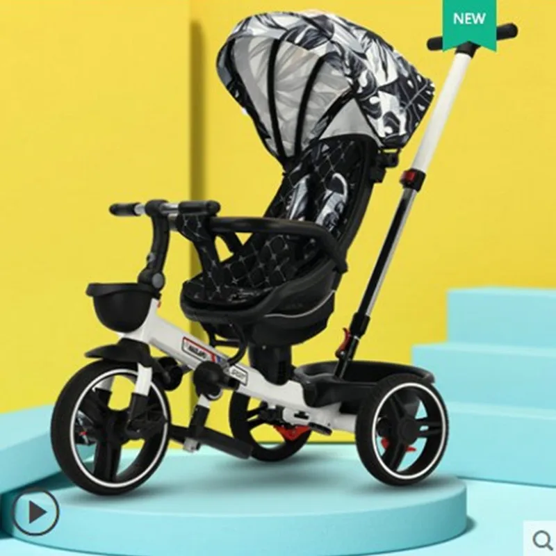 Children's tricycle travel can sit and lie down 1-6 years old walking baby artifact trolley children's bicycle bicycle